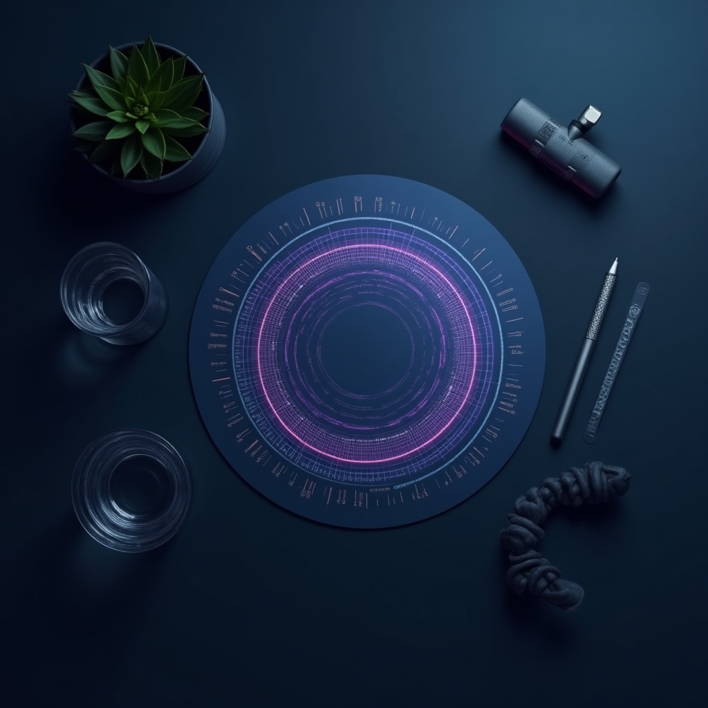 Abstract visualization of circadian rhythm patterns and sleep-wake cycles